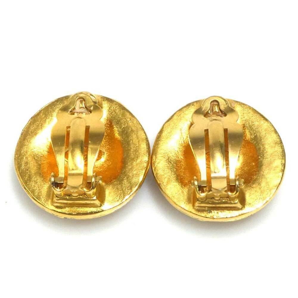 CHANEL Authentic Gold Logo Earrings - Picture 4 of 5